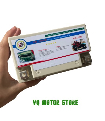 Ắc quy Pin lithium version 2 chuyên khởi động xe máy VND-LFP7S, dung lượng 12V, sản phẩm của VQ motor store