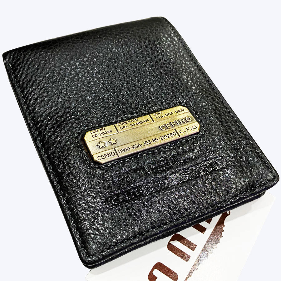 Ví Ngang Nam Da Bò Miu Hạt Nguyên Tấm Màu Đen Nhập Cao Cấp Đồ Da Phúc - CFR01
