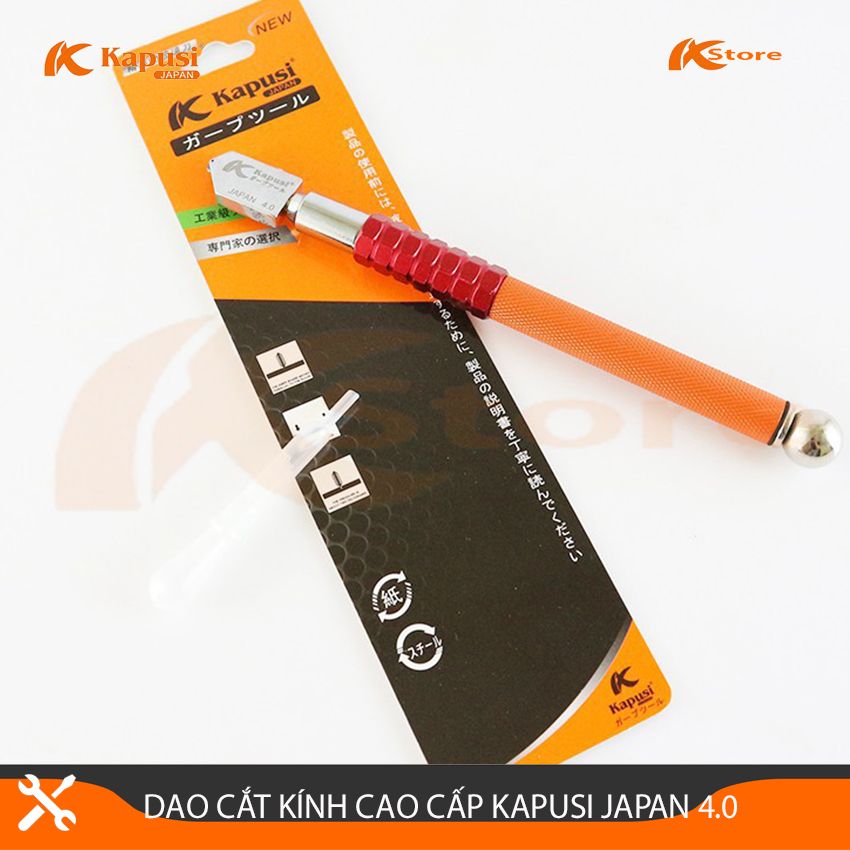 DAO CẮT KÍNH CAO CẤP KAPUSI JAPAN 4.0, DAO CẮT KÍNH NHẬT BẢN, CAM KẾT HÀNG CHÍNH HÃNG