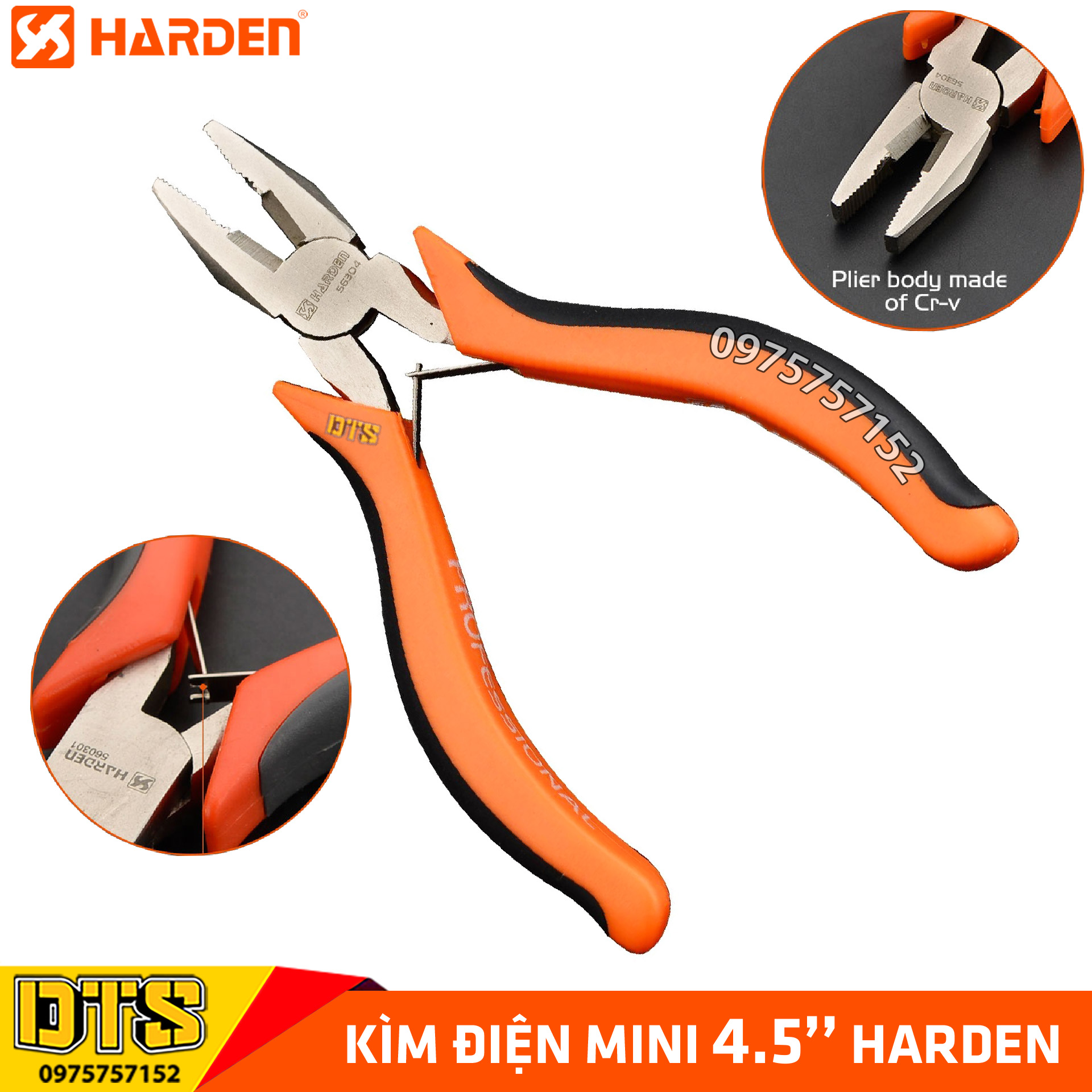 Kìm điện mini trợ lực HARDEN, TOLSEN 4.5 inch/ 120mm, thép cao cấp CR-V, thiết kế công thái học, lò xo kép - Tiêu chuẩn châu Âu, kềm răng tổ hợp, kềm mini, kim dien, kim mini