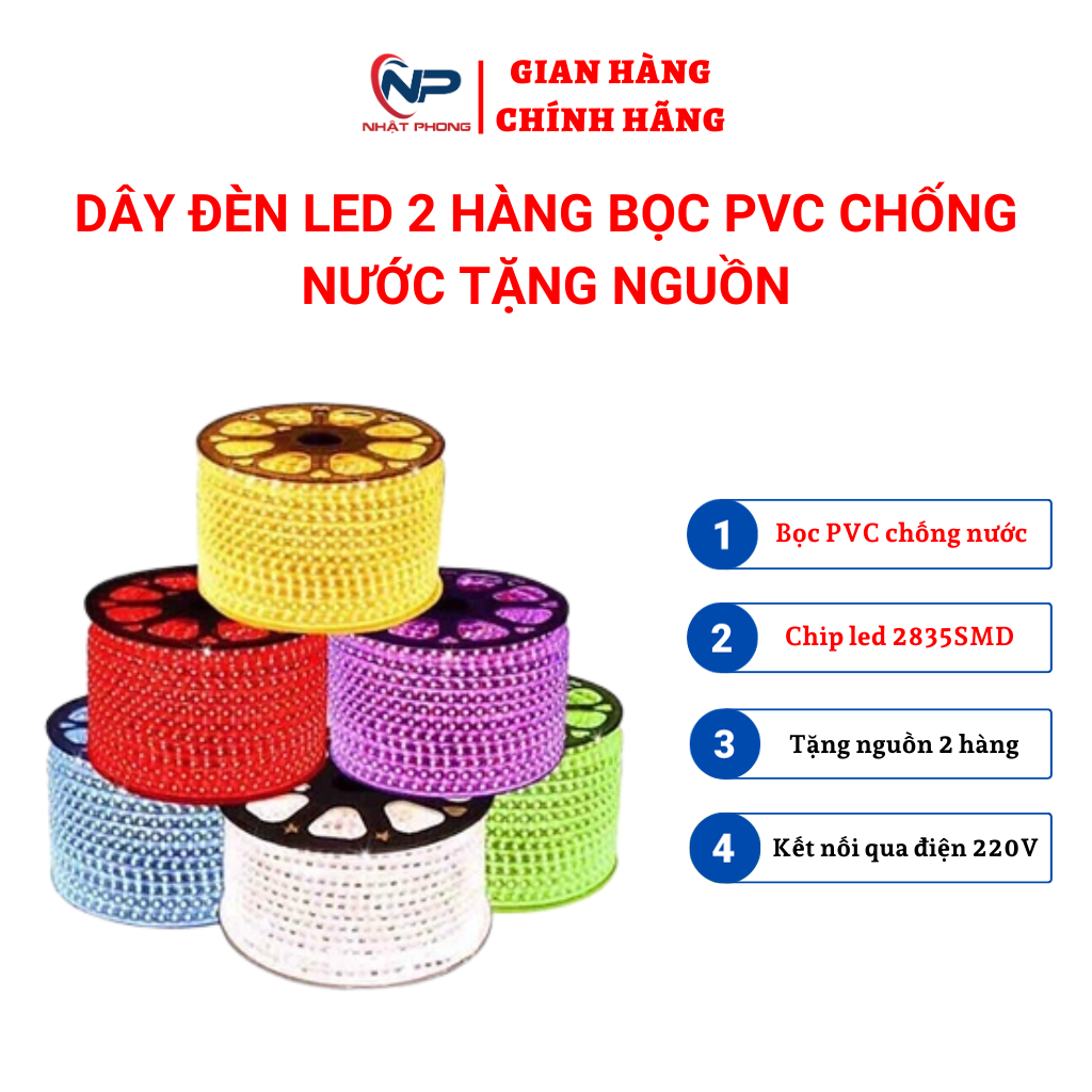 30mdây đèn led trang trí 2835smd 2 hàng 5m,10m,15m,20m,25m,30m tặng nguồn siêu bền trang trí tết 2024 đèn led hắt trần trang trí decor phòng,chống nước