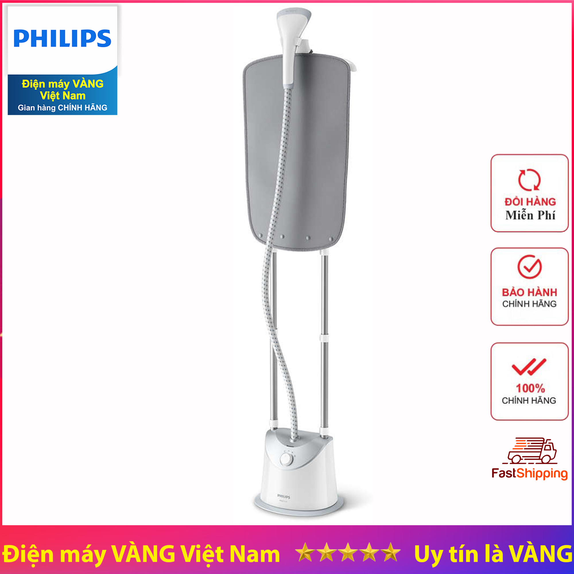 Bàn ủi hơi nước đứng Philips GC487 thay thế cho GC518 GC514 - Hàng chính hãng