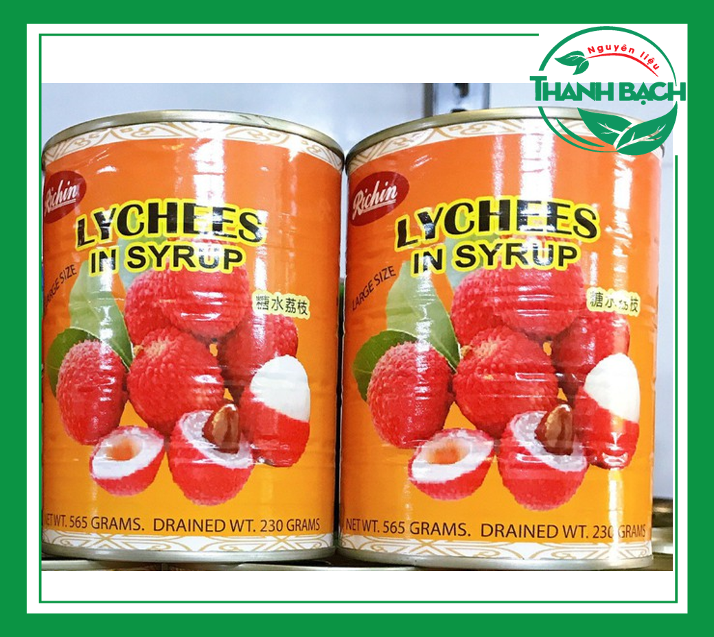Vải thiều ngâm richin lon 565g