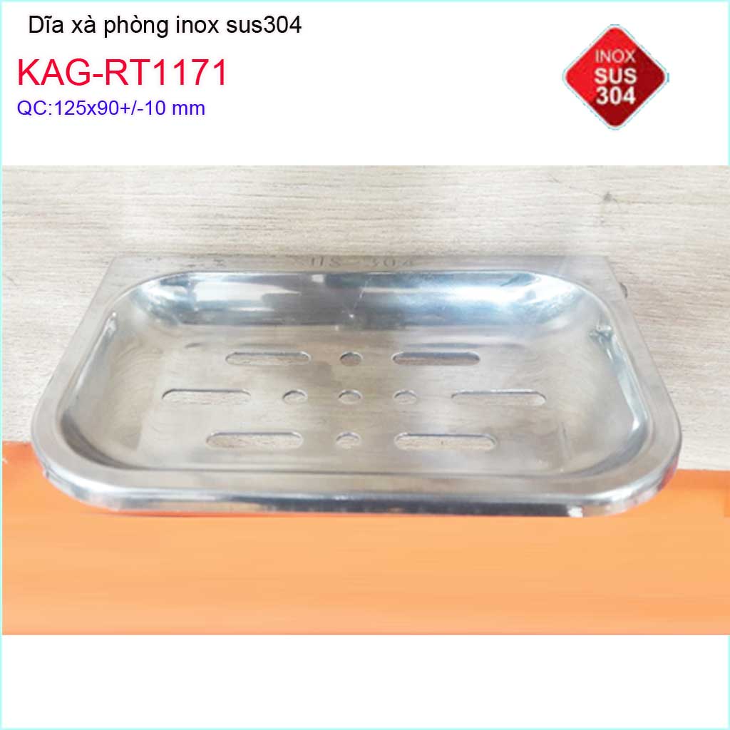 Dĩa xà phòng inox classic kệ đựng xà bông cục inox sus304 kag-rt1171