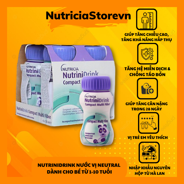 Sữa NutriniDrink Compact Multi Fibre vi Neutral Dành Cho Bé Suy Dinh Dưỡng, Chậm Tăng Cân, Chiều Cao Và Tăng Sức Đề Kháng [Date 07/2023]