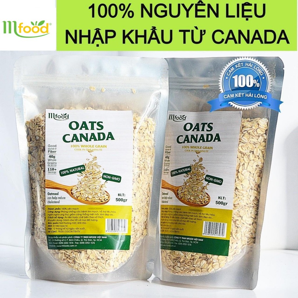 Yến Mạch Oats Canada Nguyên Chất túi 500g