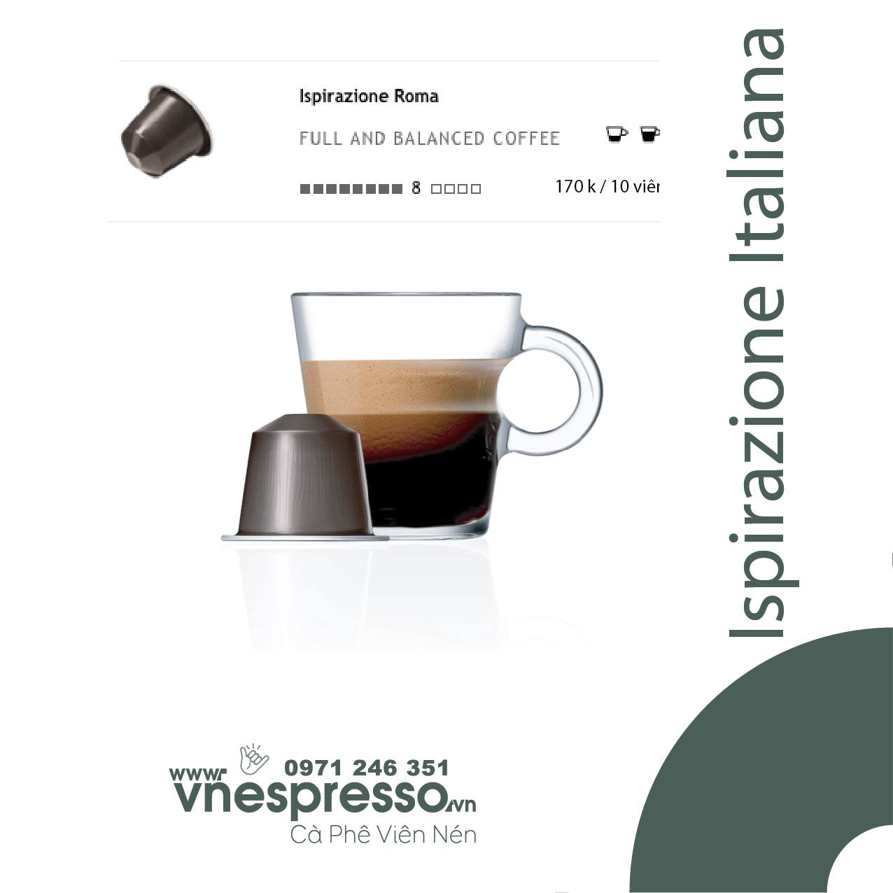 Viên nén cà phê ROMA - Nespresso "Đậm Đà" - Hộp 10 viên