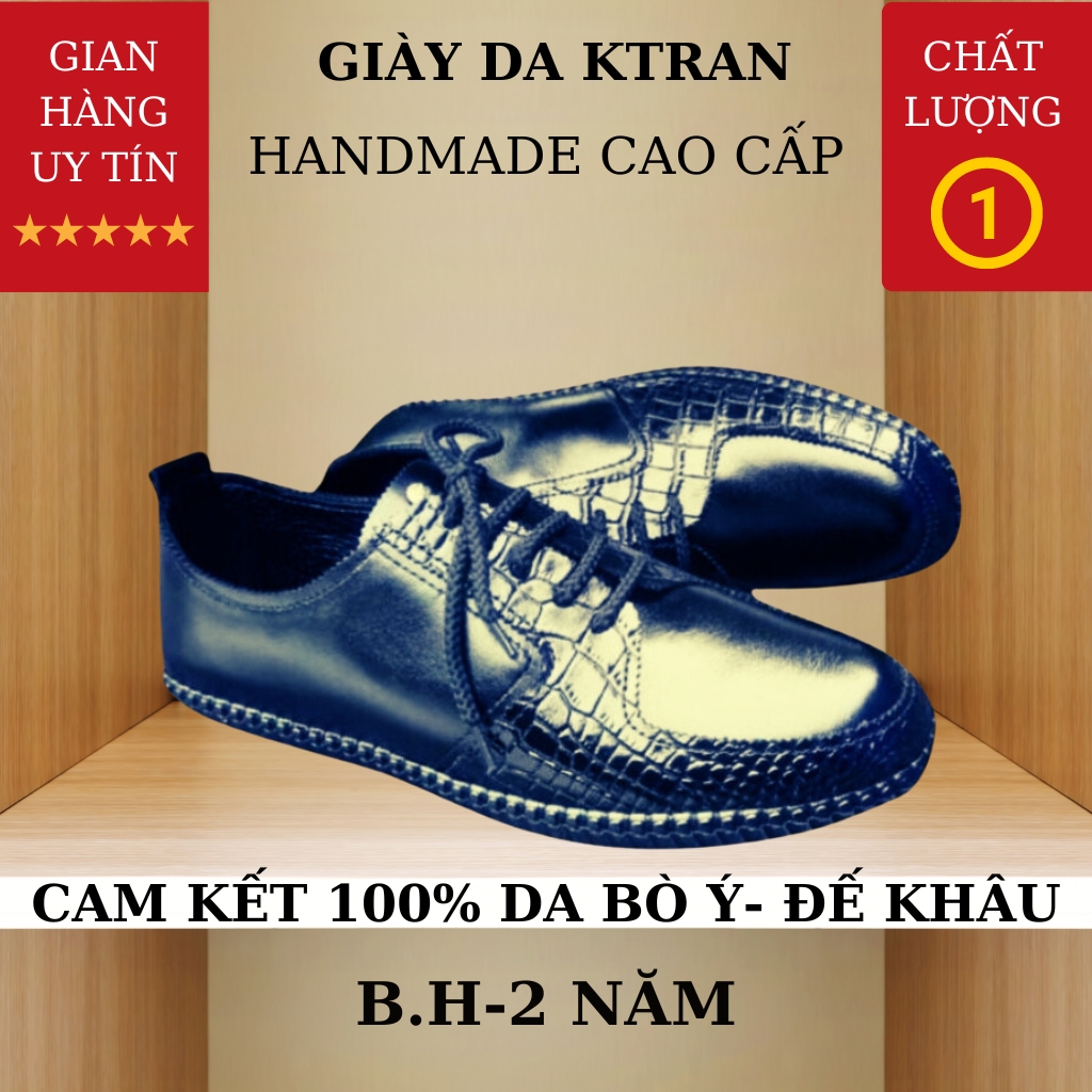 Giày da nam, giày dây mã K232 chất liệu da bò italy nhập khẩu,kiểu giày thể thao màu đen,hàng việt nam cao cấp