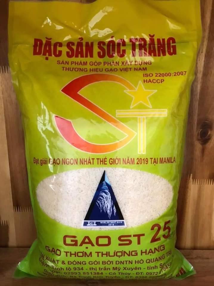 GẠO ST25 - GẠO NGON NHẤT THẾ GIỚI TỪ KỸ SƯ HỒ QUANG CUA 5KG
