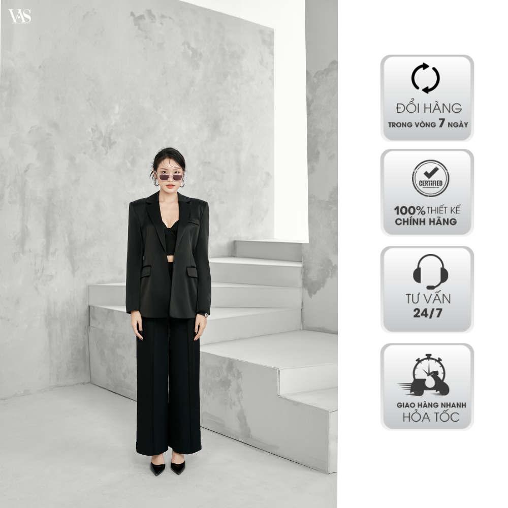 Set blazer nữ vananhscarlet ba chi tiết lụa s013s23