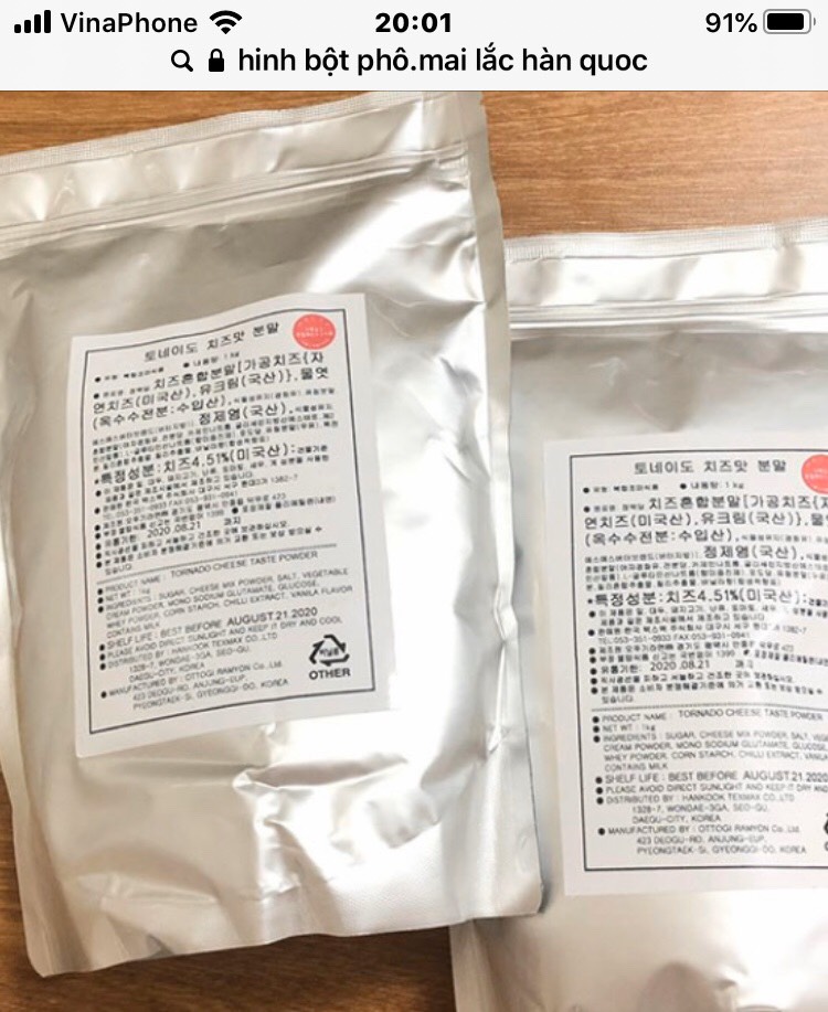 Bột phô mai hồng 500g