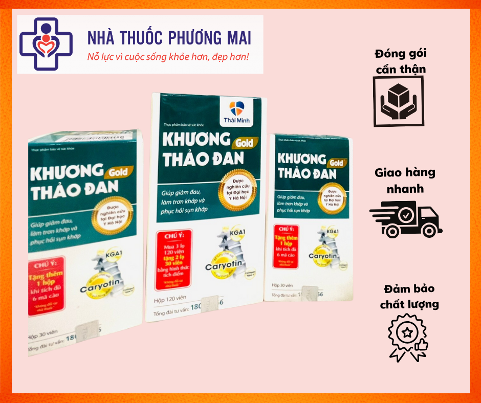 Khương Thảo Đan hỗ trợ giảm đau nhức xương khớp hộp 30 - 120 viên
