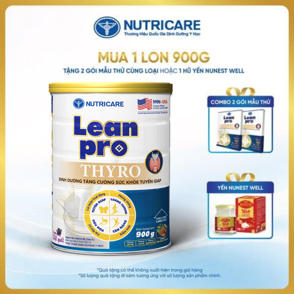 Lon sữa Leanpro Thyro 900g- Dinh dưỡng cho người bệnh tuyến giáp