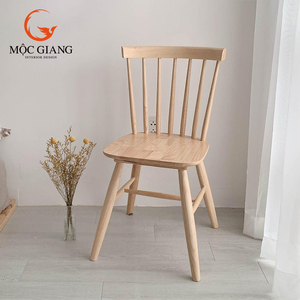 Ghế gỗ rio chất liệu gỗ cao su tự nhiên