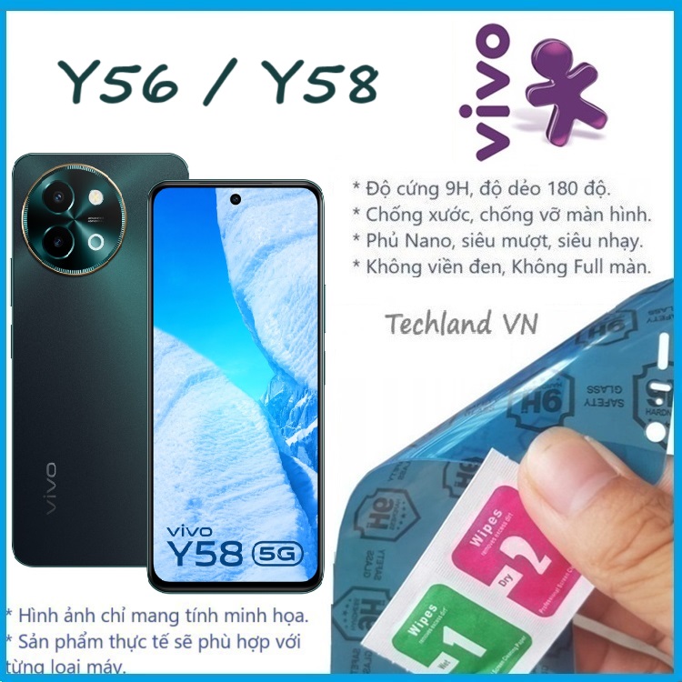 Cường Lực Phủ Nano Vivo Y56 / Y58 5G - Trong Suốt, Không Full Màn, Không Viền Đen