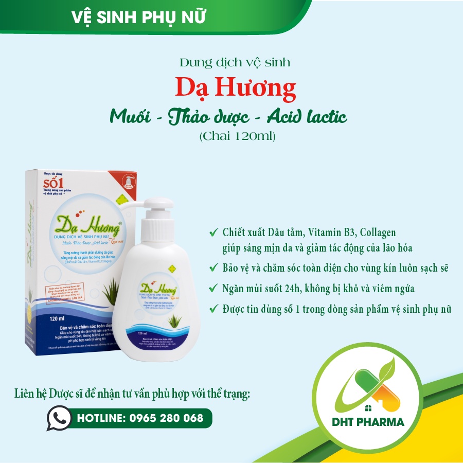Dung dịch vệ sinh phụ nữ Dạ Hương chai 100ml,120ml