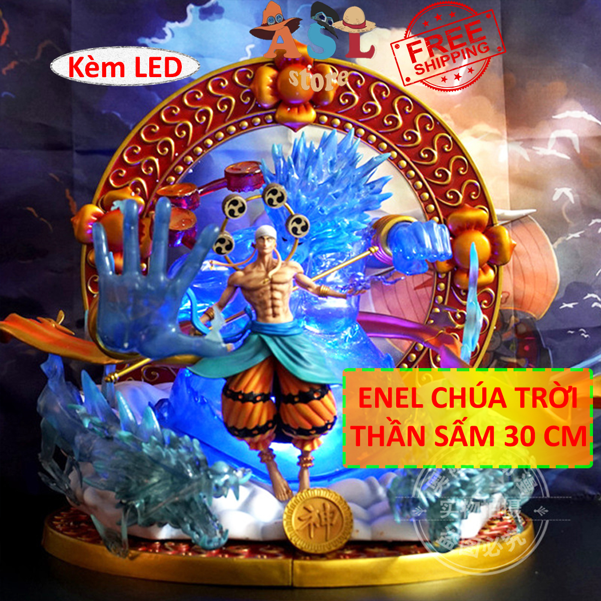 Mô hình one piece enel chúa trời thần sấm siêu phẩm kèm led 30cm nặng 3kg - figure onepiece - mô hình onepiece giá sỉ