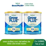 Combo 2 Sữa Bột Nutifood GrowPLUS+ Biếng Ăn (Xanh) 2+ - Hỗ Trợ Kích Thích Ngon Miệng, Tăng Cân Khỏe Mạnh (2 Lon 1,65 Kg)