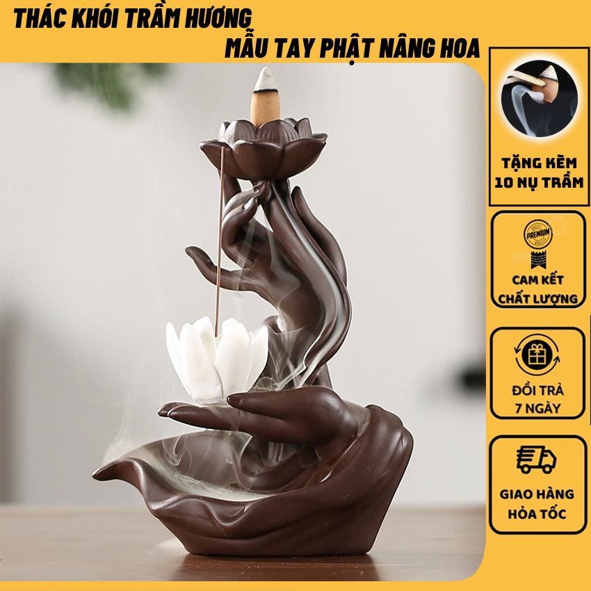 Thác khói trầm hương , thác khói trầm Mẫu Tay Phật Nâng Hoa