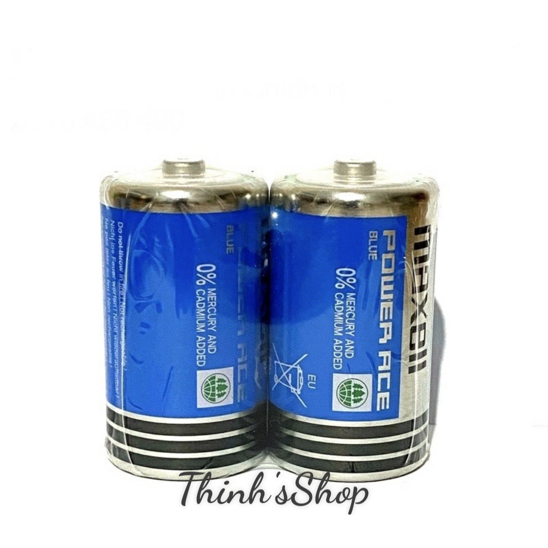 Pin đại xanh size d maxell vỉ 2 viên 1.5v r20c