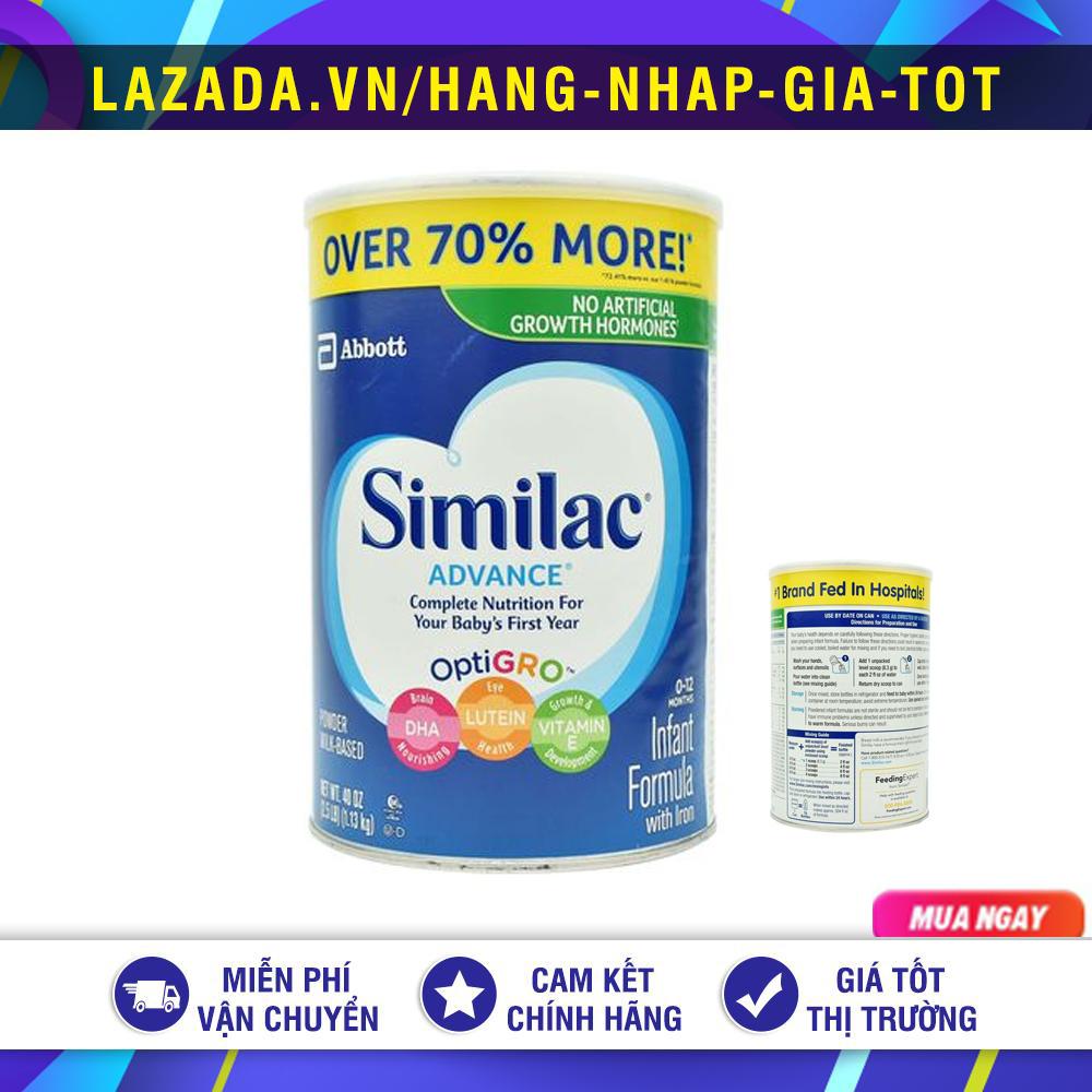 Sữa bột mỹ similac advance optigro 1.13kg cho bé từ 0-12 tháng - date 2024