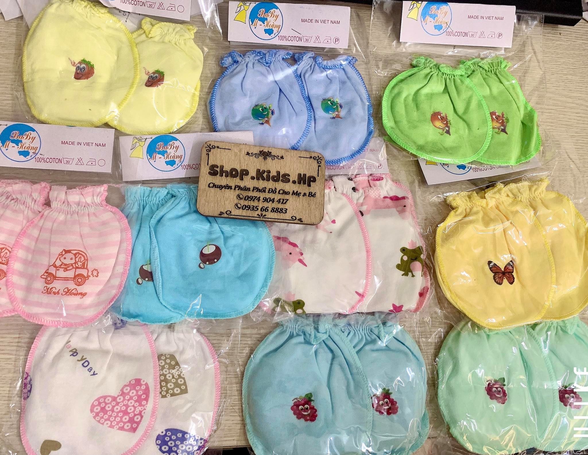 Set bao tay bao chân BabyM-Hoang 100%cotton