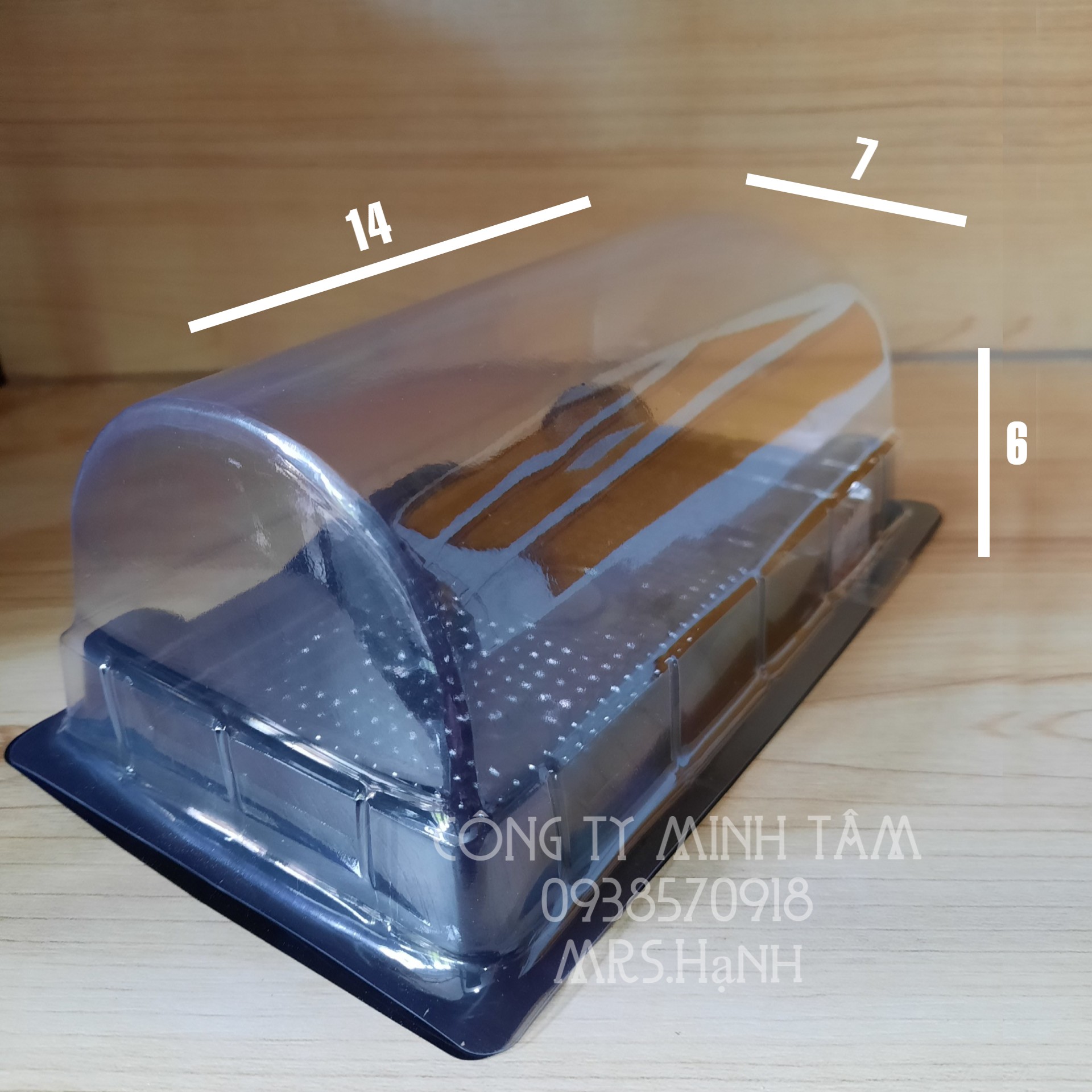 Hộp nhựa nắp trong đựng bánh bông lan cuộn H19 và H89