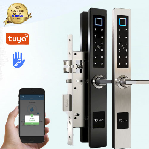 [HCM]Khóa Thông Minh cửa Nhôm xingfa cửa gỗ cửa sắt cửa lùa 5 chức năng mở Tuya wifi/Ttlock