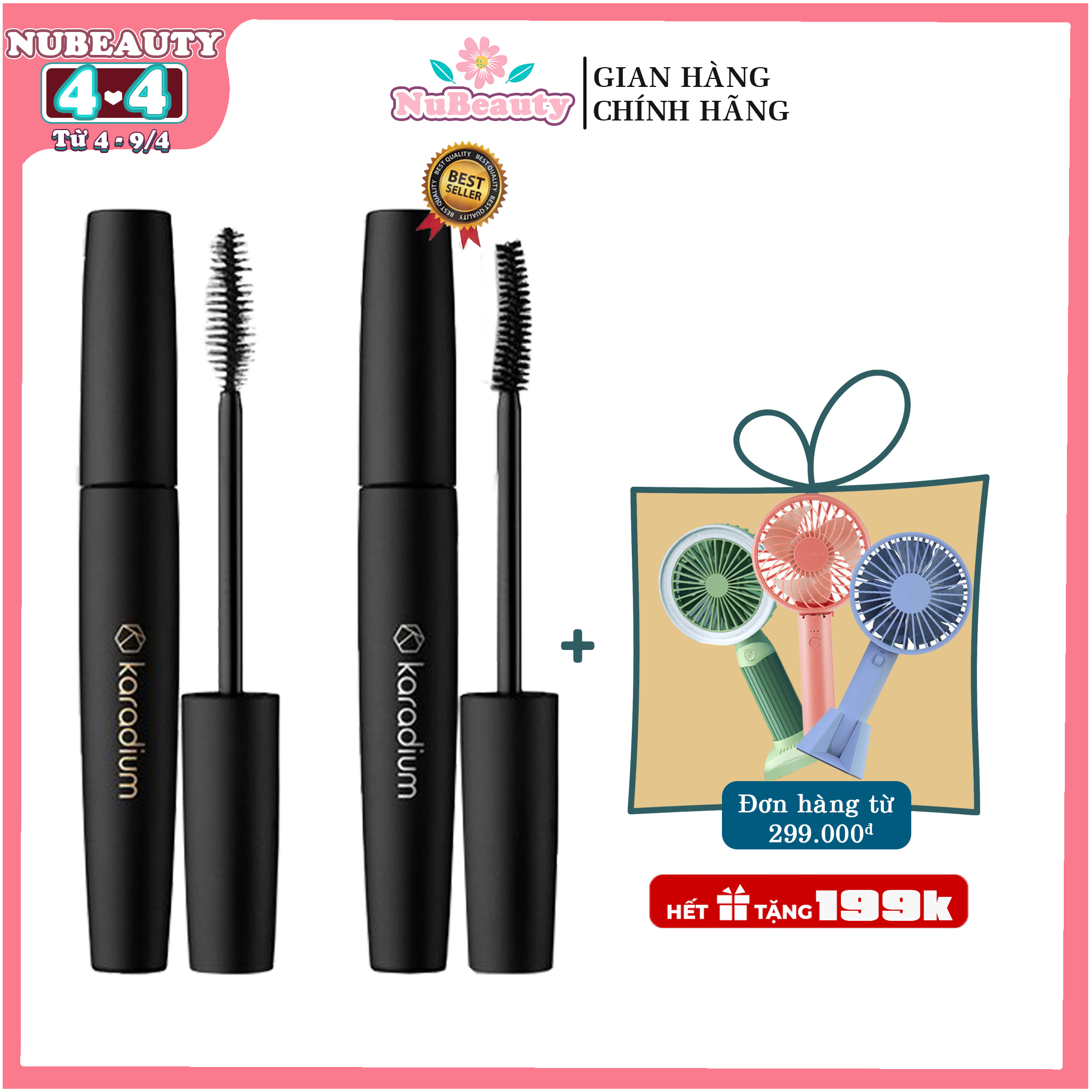 "chính hãng" mascara chuốt mi dày và cong tự nhiên karadium on the top fiber mascara 10ml