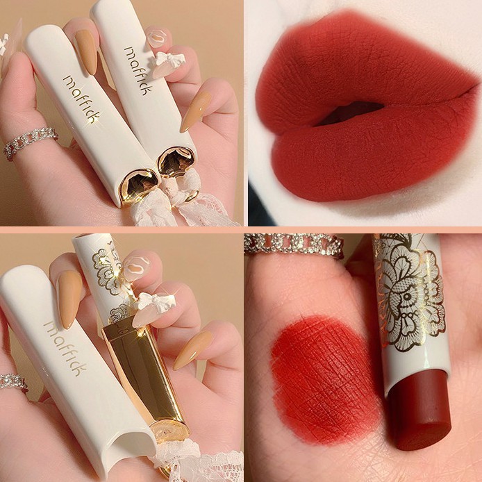[HCM][HÀNG MỚI VỀ] Son thỏi lì Maffick buộc thắt nơ siêu xinh - CAVALI - Son thỏi vàng mềm mịn môi