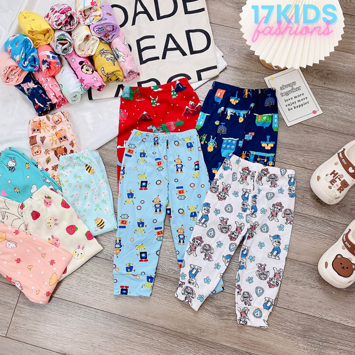 [COMBO 5-10 CHIẾC] Quần Chục Dài Cotton Chất Đẹp Cho Bé Trai Bé Gái Từ 7-17Kg ( 1-5 Tuổi )