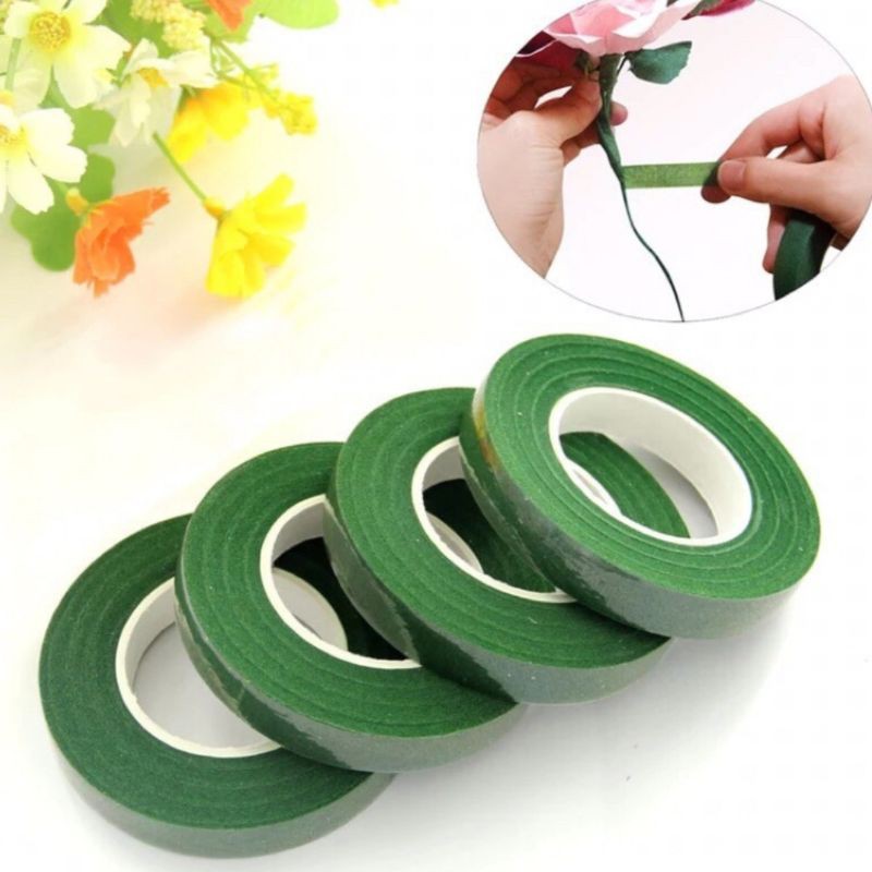 2 cuộn băng keo sáp, băng dính sáp, sáp quấn cành hoa voan,hoa giấy,hoa đá pha lê, làm đồ trang trí handmade