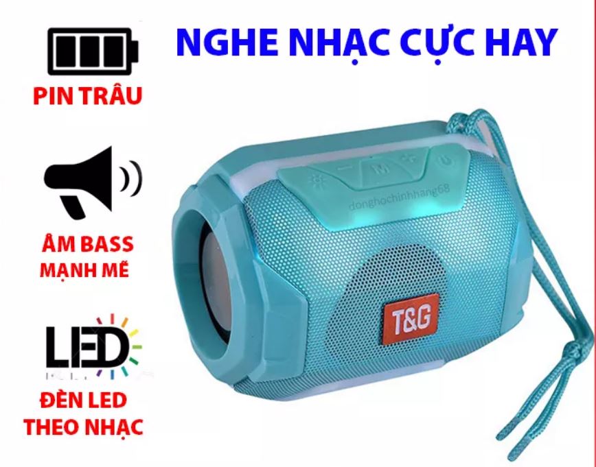 Loa bluetooth siêu bass có đèn led sắc màu âm thanh hifi cực chất tg-162- phiên bản cao cấp