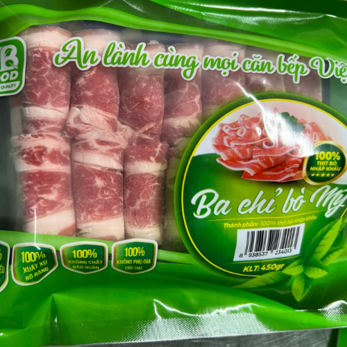 Ba chỉ bò mỹ thái cuộn 450g TB food