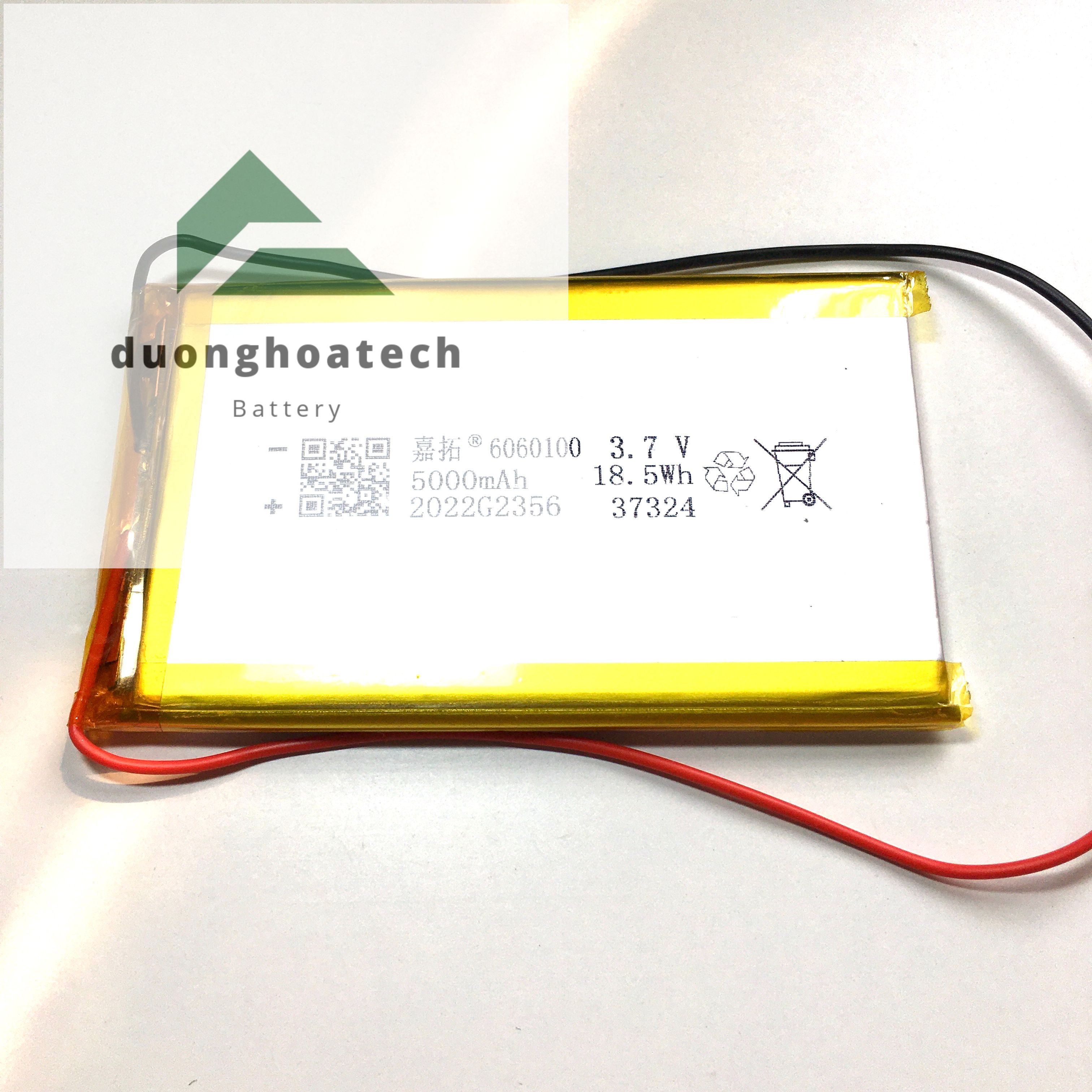 Pin li-po lithium polymer 3.7v dung lượng 5000mah 6x60x100mm dùng cho thiết bị điện tử