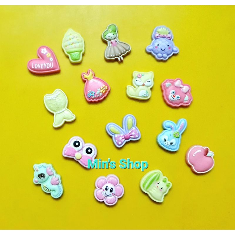 Set 100 Charm/center viền to đẹp dùng làm phụ kiện tóc,slime