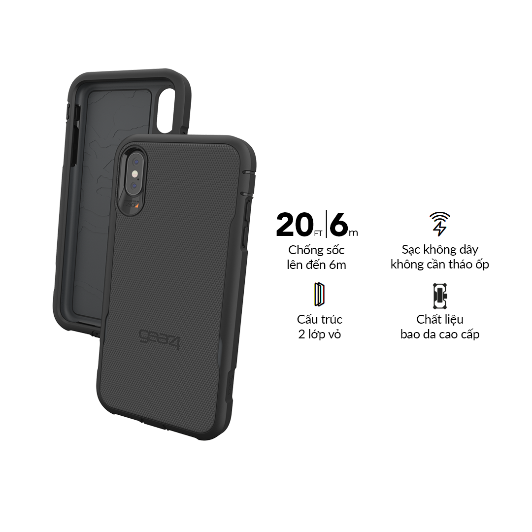 Ốp lưng chống sốc siêu mỏng, bảo lớp bảo vệ GEAR4 D3O Platoon iPhone Xs Max (Black) - ICXLPTNBLK