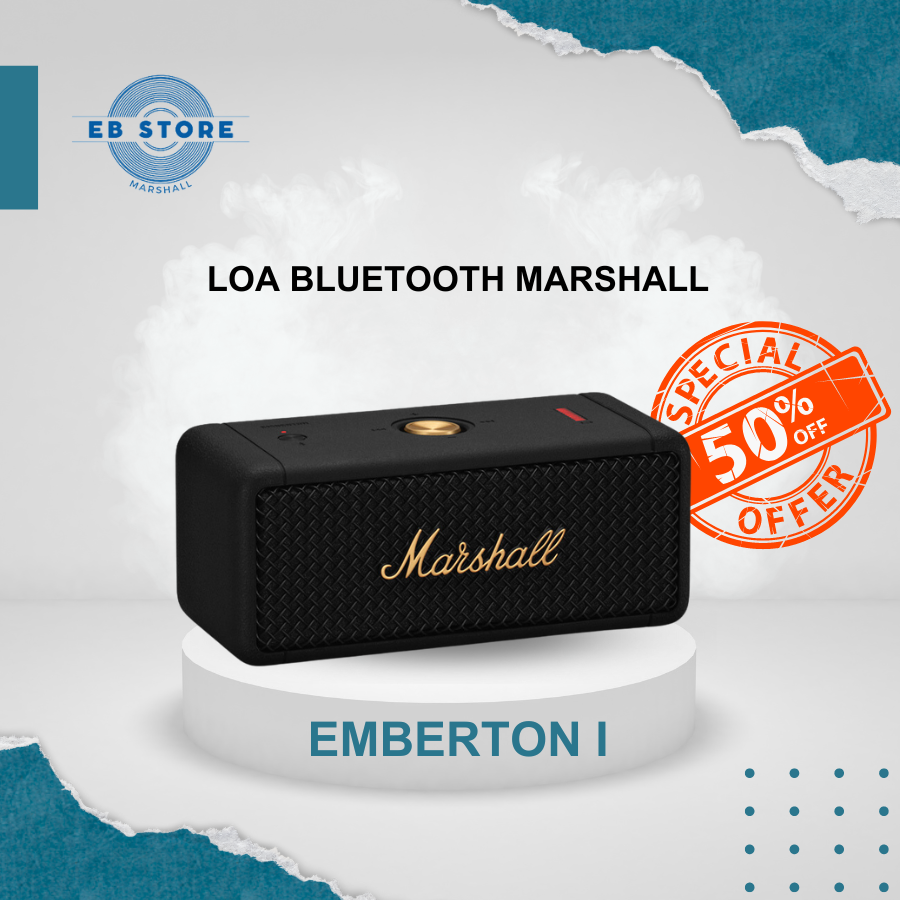 Loa bluetooth không dây marshall emberton - 20w new 100% full box, nguyên seal, bảo hành 12 tháng.