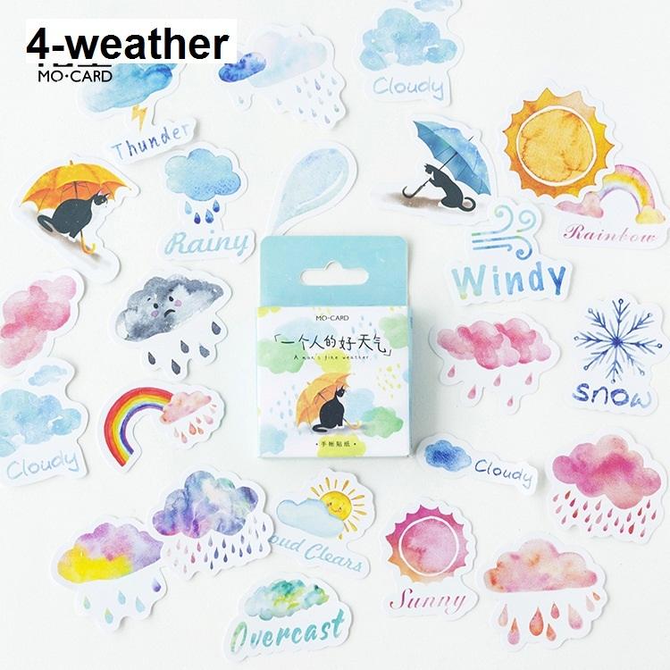 Hộp 46 sticker Thời tiết trang trí planner scrapbook