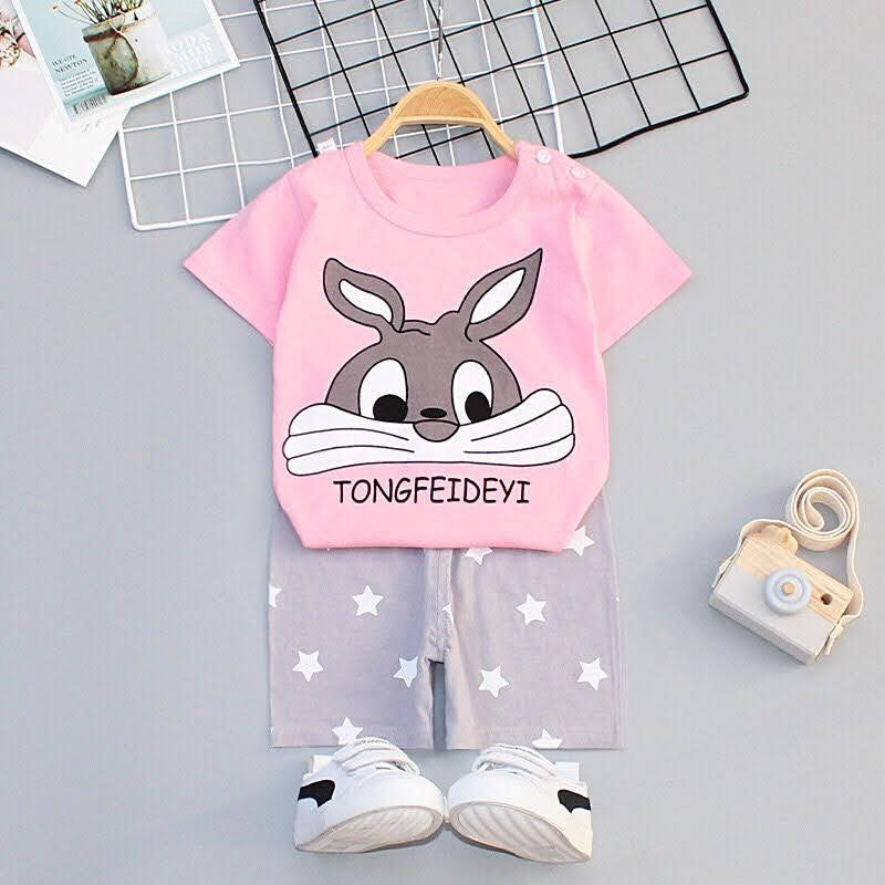 [HCM]Đồ Bộ Bé Trai Và Bé Gái Có Nút Cài Vai In Họa Tiết Dễ Thương H&N Fashion Shop