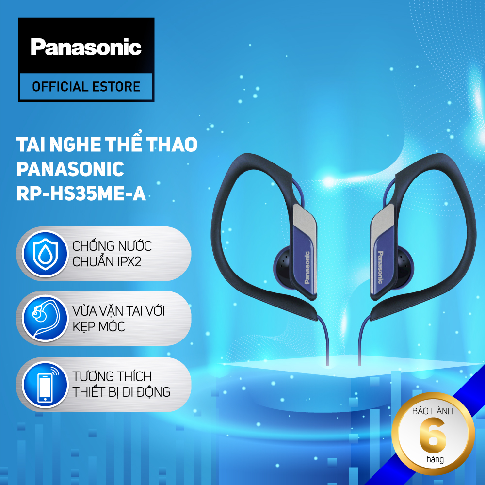 [Tặng Bộ Quà 2 Món] Tai Nghe Thể Thao Panasonic RP-HS35ME - Bảo Hành 6 Tháng - Hàng Chính Hãng