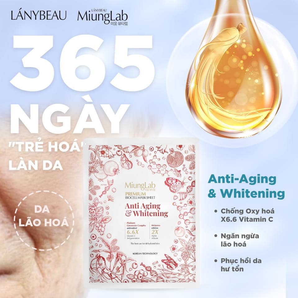 Mặt nạ Dừa trắng da, trẻ hóa Biocel Mask MiungLab