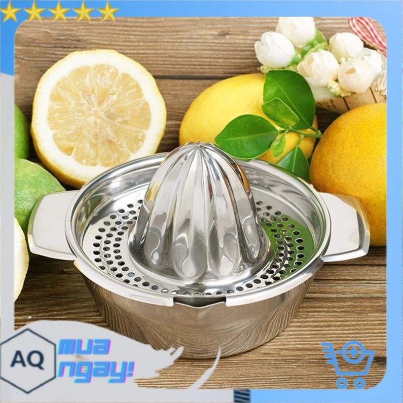 Dụng cụ vắt cam inox tiện dụng tại nh&agrave;, nắp vắt cam nhựa việt nhật k&egrave;m khay đựng nước vắt