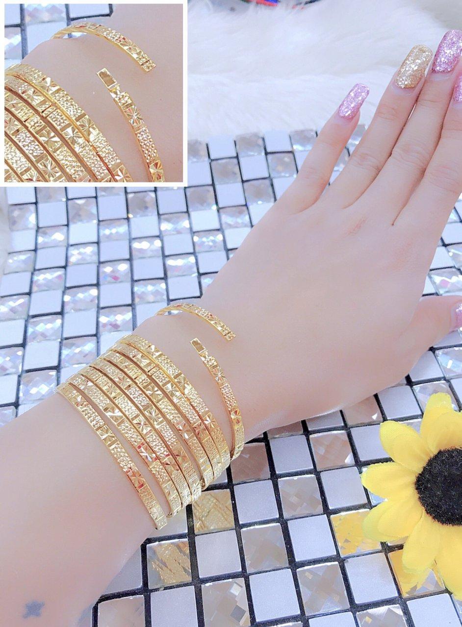 [HCM]Bộ Vòng Xi Men ( 07 Chiếc ) Khóa Bấm Vàng Thật Mẫu 166.04.12 - Thời Trang - Cá Tính