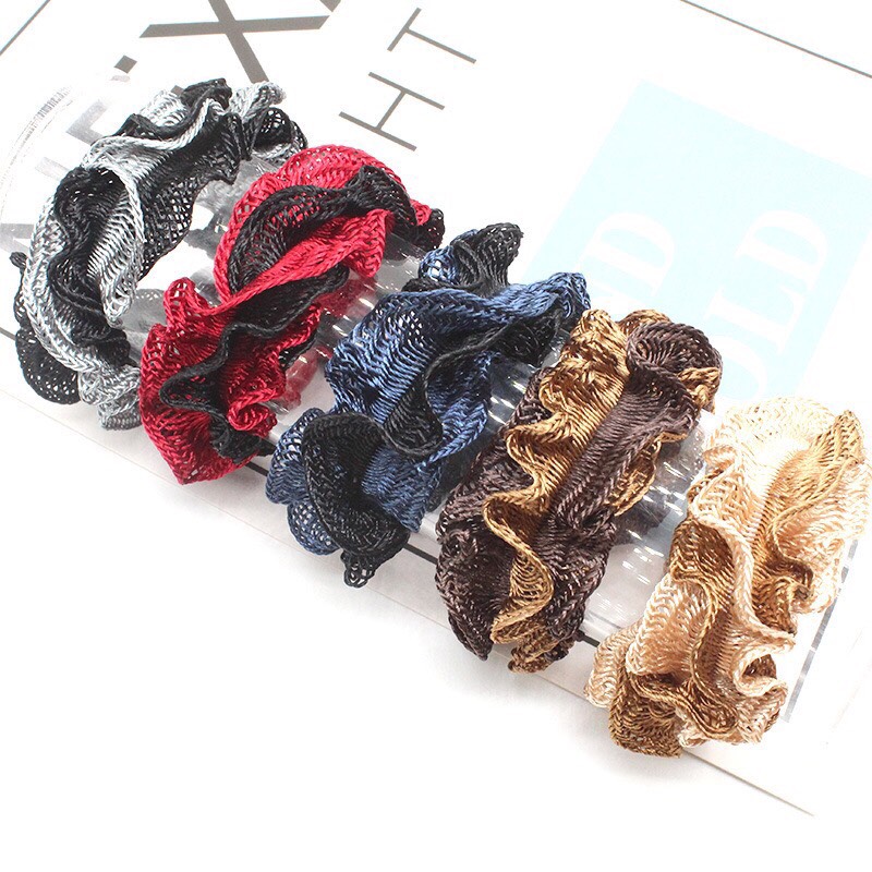 Combo 10 dây cột tóc xoăn nhiều màu