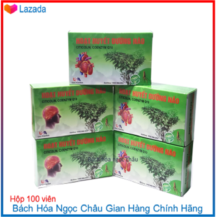 Hoạt huyết dưỡng não USA hộp 100 viên bao phim, sản phẩm có nguồn gốc xuất xứ rõ ràng, đảm bảo chất lượng, dễ dàng sử dụng, hộp 100 v