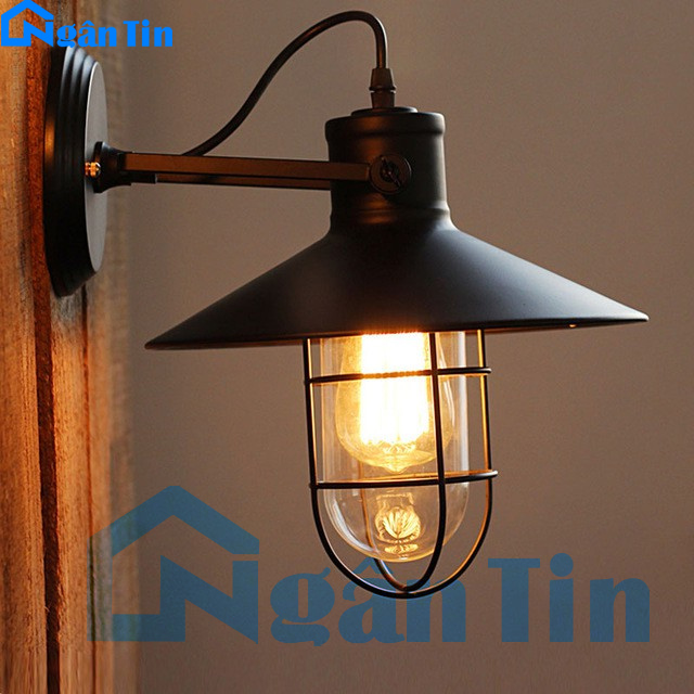 Đèn gắn tường treo tường trang trí phòng ngủ cầu thang quán cà phê E27 220V GTCN96 Ngân Tin (Tặng kèm bóng Led Edison 4w)