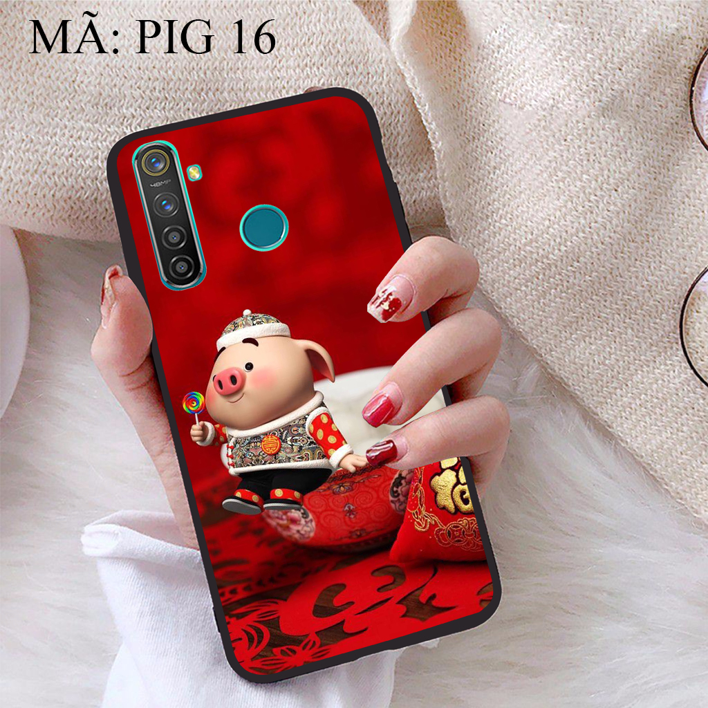 [HCM]Ốp lưng iCase dành cho Realme 5 Pro viền dẻo TPU BST Pig Cute