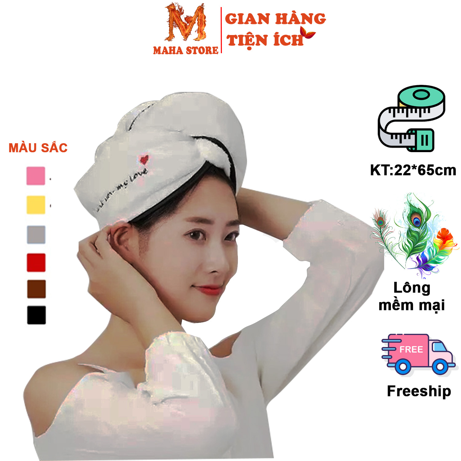 [HÀNG CAO CẤP] Khăn Quấn Tóc -Khăn Trùm Đầu Siêu Thấm Hút Nước,Khô Tóc Siêu Thấm Hút Sau Khi Tắm Cho Chị Em