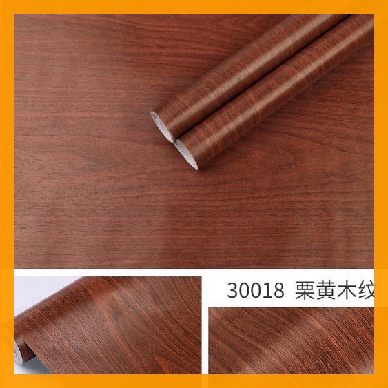 10m giấy dán tường sẵn keo vân gỗ nâu đậm 30018, decor dán trang trí tủ, bàn ghế, tường.
